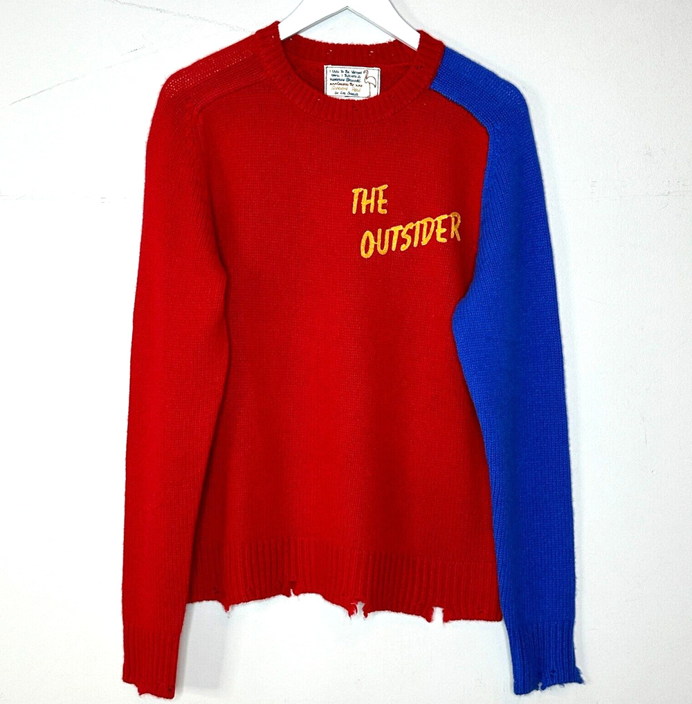 Sandrine Rose The Outsider Cashmere Blend Oversized Sweater Distressed XS NWT